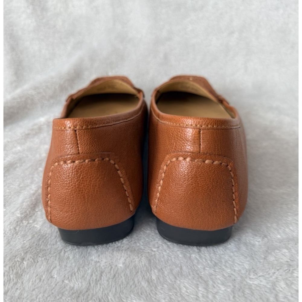 Michael Kors Hamilton Loafer Shoes Womens Size 9 Flats Leather Brown Logo - Picture 5 of 6